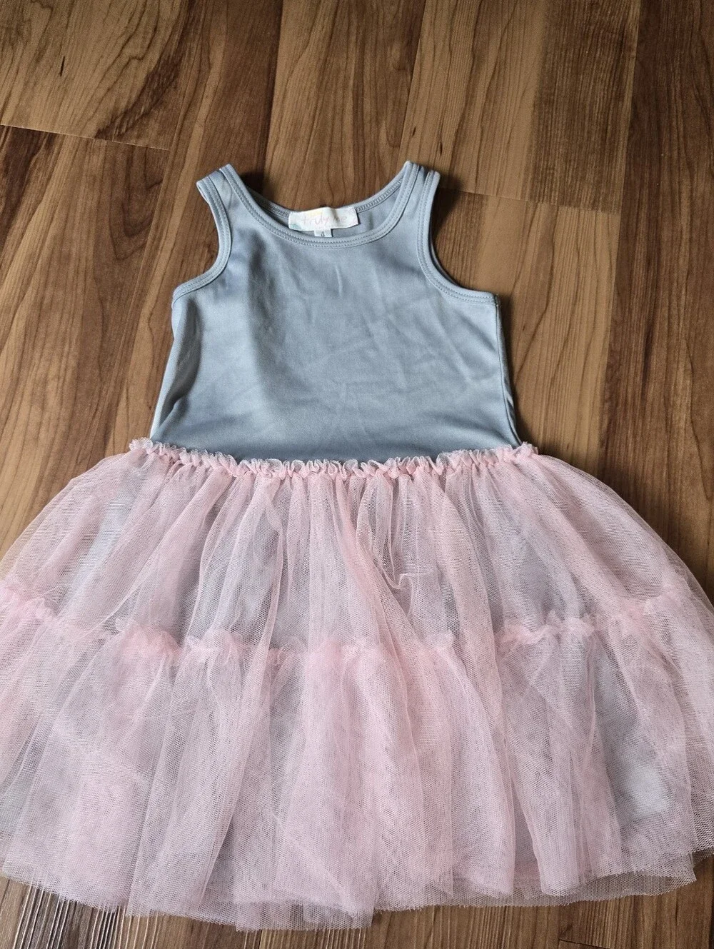 Little girl 4 EUC Truly Me Pink ruffle dress with tweed sweater cover